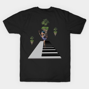 Cute fairy dancing on a piano T-Shirt